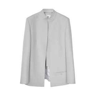 因由 立领西装外套新中式一粒扣设计高腰显瘦垂感阔腿长裤两件套