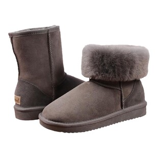 东北雪地靴男款羊皮毛一体中筒冬季户外防滑加厚羊毛保暖高帮棉鞋