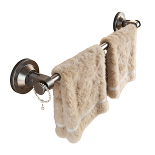 强力吸盘毛巾架免打孔卫生间壁挂式太空铝单杆毛巾挂架简约毛巾杆