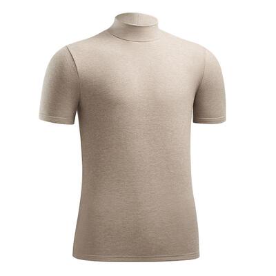 简云羊毛蚕丝半高领短袖