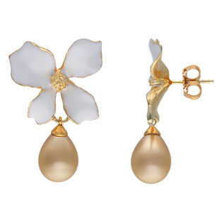 Majorica美娇丽佳手作珍珠耳钉女精致轻奢耳饰百搭7*10mm手作珍珠