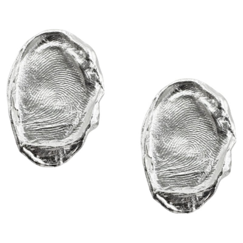 QURIOUSTONE【吴宣仪同款】手工制作指纹耳钉925银个性小众设计