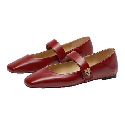 小幸运蹀愫羊皮法式不累脚单鞋玛丽珍女TA65155-51