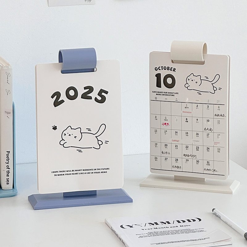 ins简约日历2024年新款2025年台历办公室桌面摆件打卡计划记事本