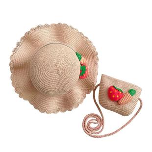 女宝宝遮阳帽夏薄款凉帽防晒太阳帽子夏可爱女童沙滩公主儿童草帽