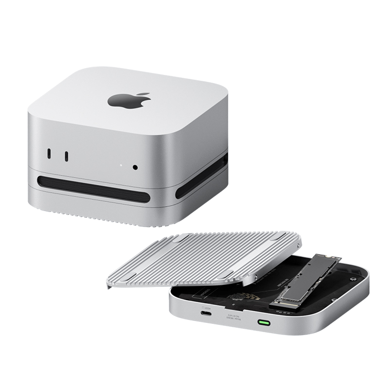 海备思适用macmini M4Pro拓展坞typec扩展转M.2硬盘盒扩容Mac mini桌面转换usb传输10Gbps转接底座支架