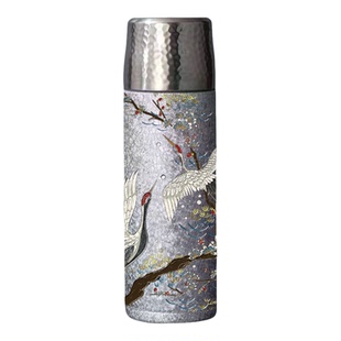 中国风钛内胆保温杯500ml大容量荷花龙纹茶杯高档礼盒装定制水杯