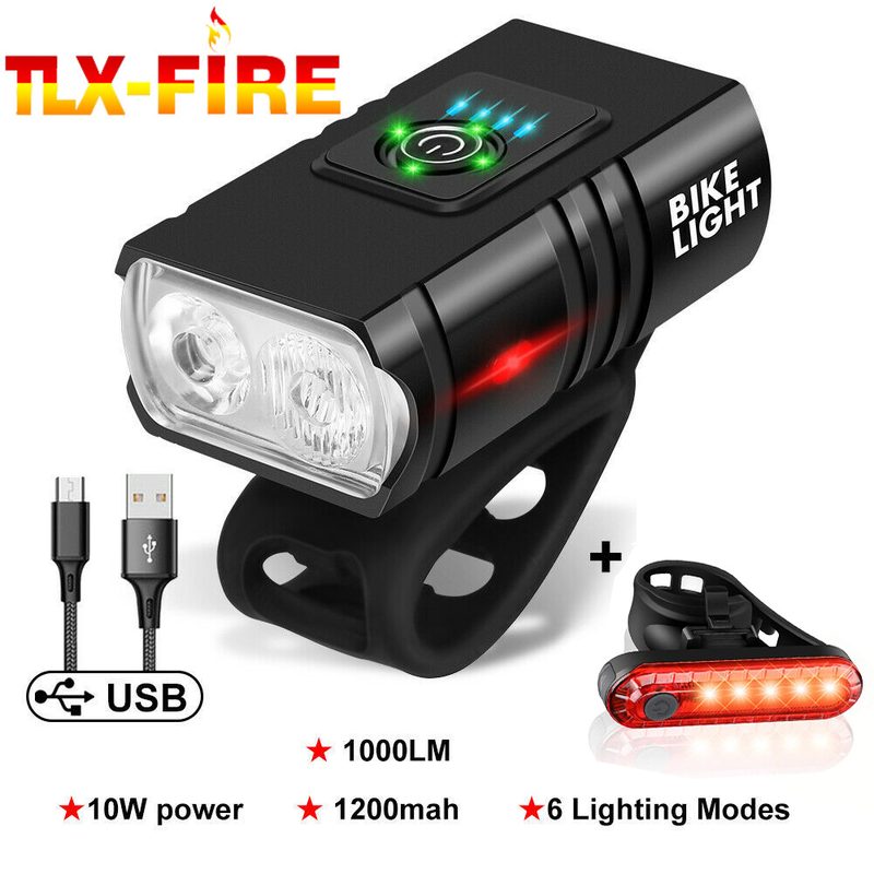 自行车前灯跨境USB充电铝合金灯电量骑行显示远T6警示光近照明灯