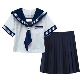 【白川结】原创收腰JK制服套装正统日系白三本基础款校供感水手服