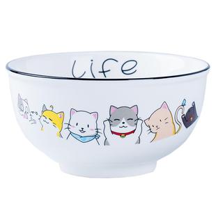 北欧家用陶瓷碗汤碗泡面碗大号饭碗汤盆可爱网红ins餐具组合套装