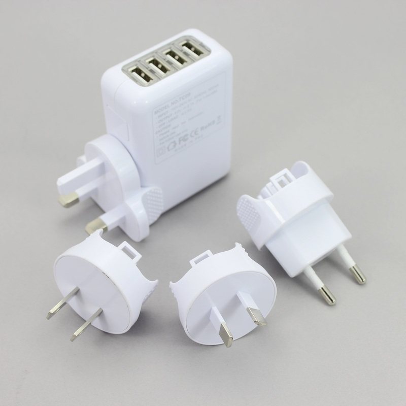 多国通转接头智能电源USB口带充电器口插头转换USB5USB口46