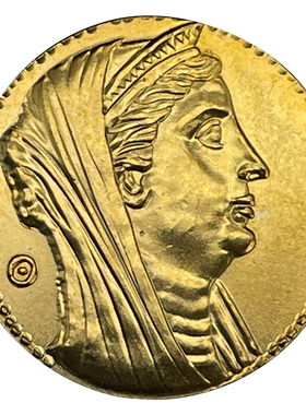 埃及王后金币硬币项链镀金吊坠女