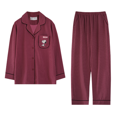 贝妍女春秋款可爱史努比长袖睡衣