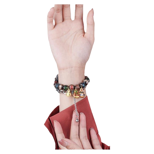 玩物尚智适用苹果iWatch S9香灰琉璃表带S8/7/6运动智能手表ultra2男女款手链new手串吉祥如意个性替换带配件