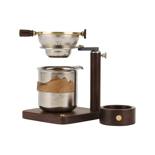 榜盛纯钛茶滤茶漏架家用懒人茶具防烫泡茶壶高端公道杯泡茶神器