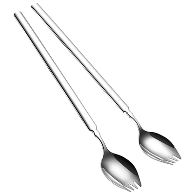 沙拉勺316钢加长柄勺叉一体