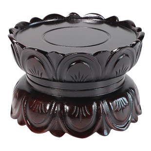 木质托架子供奉 供佛像观音菩萨 玉石 玉器 实木圆形红木莲花底座