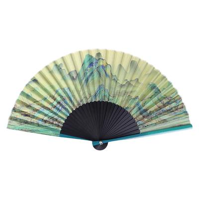 丝艺堂千里江山图古风折扇可定制