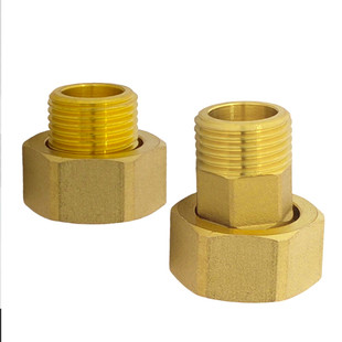 内外丝铜活接6分内转4分外DN15水表水泵长短尺寸转接直通异径油拧