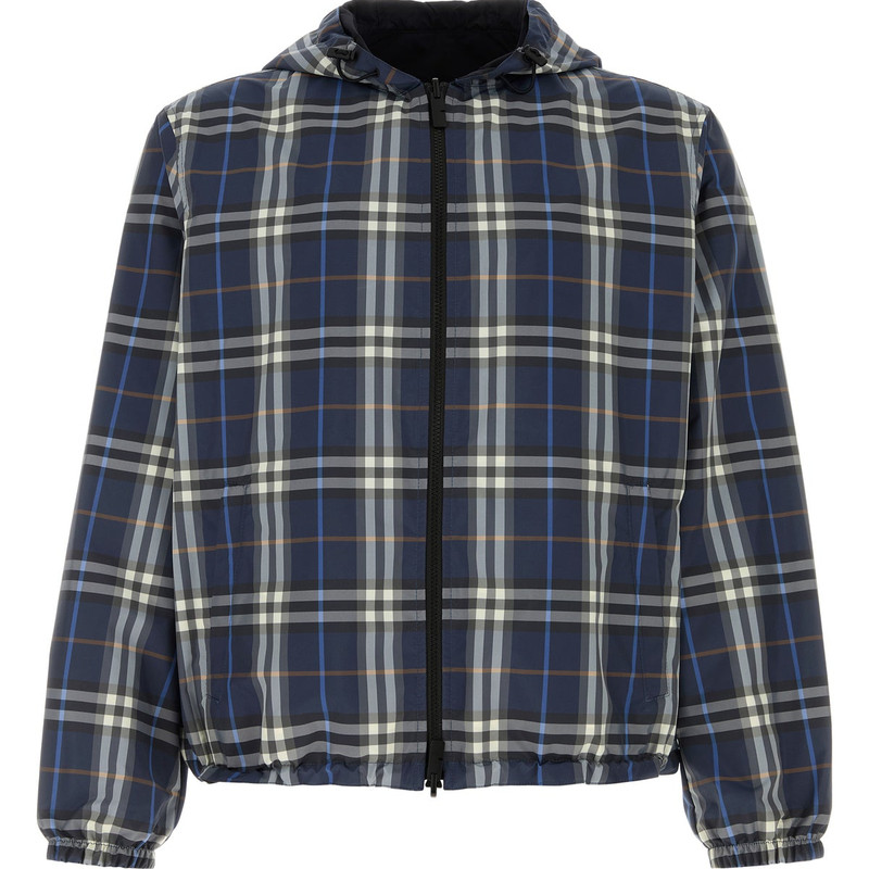 BURBERRY博柏利男士蓝色格子双面穿夹克8118012 26早春意大利代购