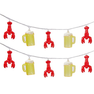 发光龙虾灯串灯led网红灯摆摊餐馆烧烤夜市气氛摆设背景装饰彩灯