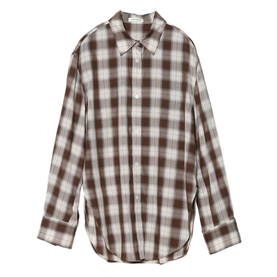 Carolingian随性松弛！舒垂TENCEL天丝羊毛复古色织格纹廓形衬衫