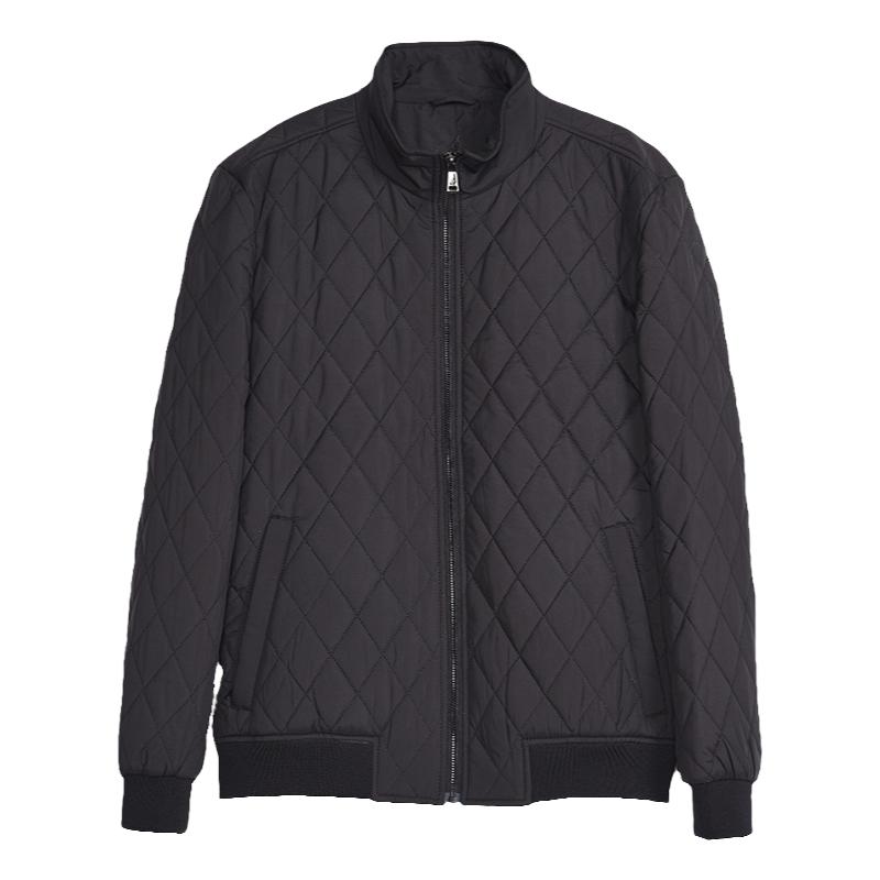 伦敦雾立领方格短款保暖轻薄棉服