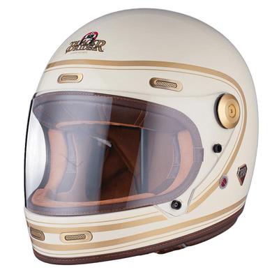 BR碳纤维头盔摩托车男女机车赛车复古巡航四季通用全盔夏季玻璃钢