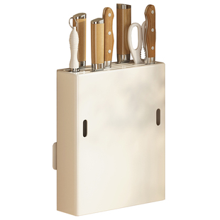 厨房菜刀架壁挂式置物架免打孔筷子菜板刀具收纳架砧板架一体架子