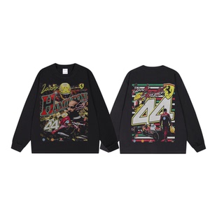 刘易斯Lewis Hamilton f1赛车手人像印花美式中性双面长短袖T恤男