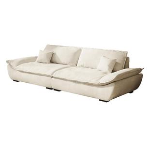 政府补贴三梦帆船沙发客厅2025新款小户型双人直排奶油风布艺沙发