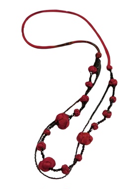 香云纱真丝纽扣结挂坠