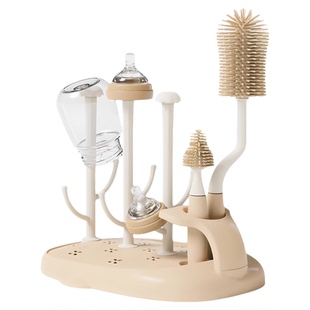 婴儿奶瓶沥水架硅胶奶瓶刷奶嘴刷组合晾干宝宝奶瓶置物架水杯支架