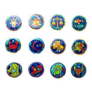 永远星期天|星座彩绘小花窗艺术气囊手机壳支架滴胶镭射复古镭射