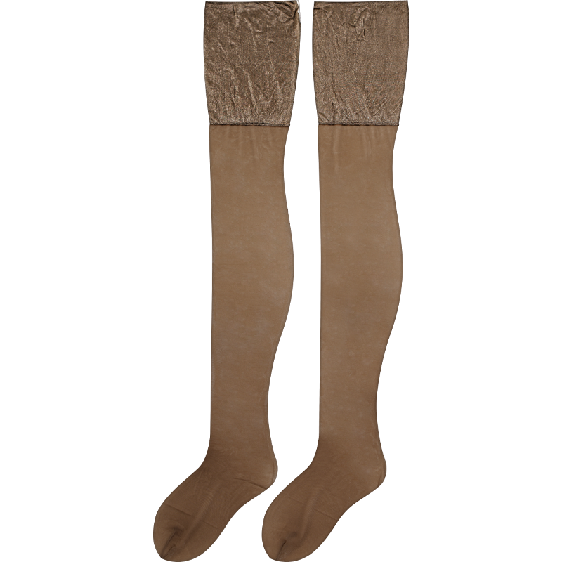 ttotviaT513 欧式复古风情吊带丝袜性感金棕色长筒袜超薄高筒丝袜