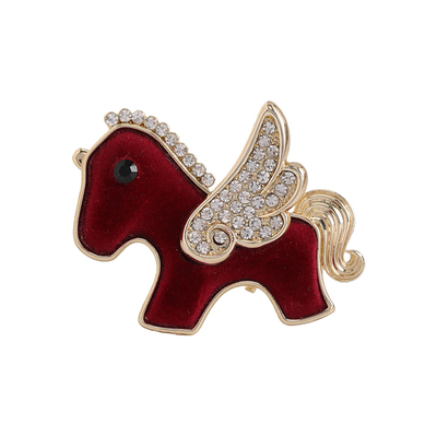 红色小马刘海夹高级轻奢发夹