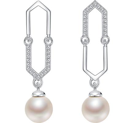 京润珍珠耳钉何时s925淡水白色