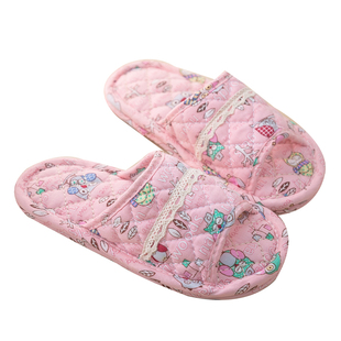 家居家室内卡通儿童拖鞋男女宝宝可爱布艺软底静音木地板拖鞋夏季