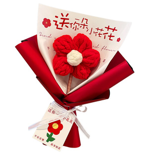 送你一朵小红花教师节礼物感恩送老师礼品手工定制节日编织花束笔