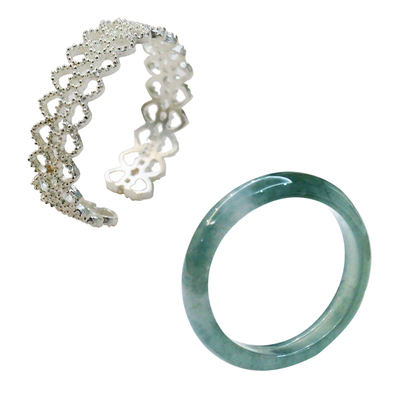 S925银蕾丝蓝水天然翡翠戒指指环