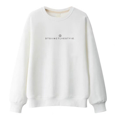 宽松显瘦圆领卫衣女2025年秋冬新品长袖套头粉色字母加厚上衣