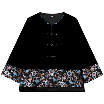 中国丝绸隆鹊丝绒新中式上衣