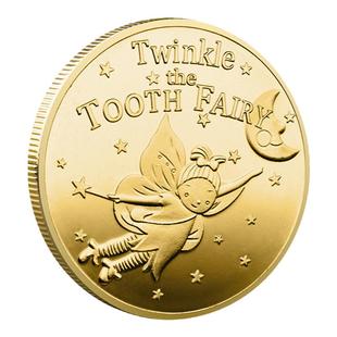 刻字牙仙子金币玩具乳牙收纳盒纪念品章宝宝男女孩掉牙奖励小礼物