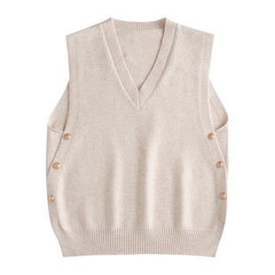 马甲女士2025新款春秋宽松外穿针织背心V领毛衣外套坎肩冬季马夹