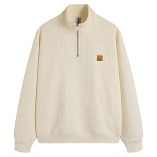 ATRY半拉链立领卫衣男2025秋季新款美式复古宽松休闲长袖套头上衣