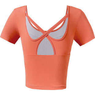 瑜伽服2026新款女上衣高级感可外穿绝美普拉提训练衣健身短袖套装