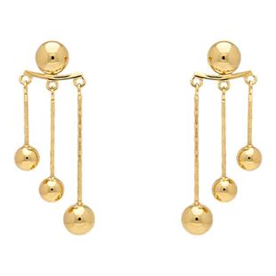 金色流苏球球耳钉小众独特漂亮巨好看耳坠秋冬高级感夸张耳环耳饰