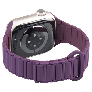 【显手细】匠戴适用iwatch10表带苹果S11手表applewatch9秋冬新年红硅胶女生11新款小蛮腰磁吸S9时尚酒红腕带