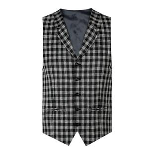 callisto卡利斯特男士春夏西服马甲亚麻羊毛混纺正装休闲时尚背心