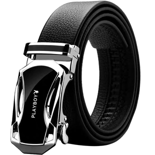 正品花花公子男士真皮自动扣皮带韩版潮流年轻人腰带商务磨砂送礼